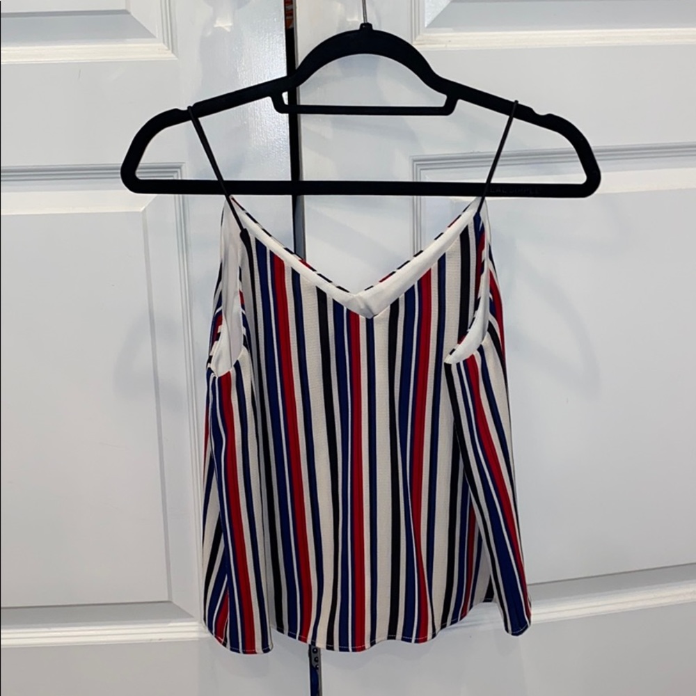 NEW Aqua Multi Colored Striped Tank